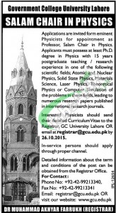 GC University Lahore Jobs