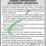 Lahore Garment City Company Jobs