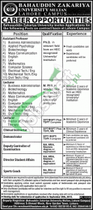 BZU Lahore Jobs