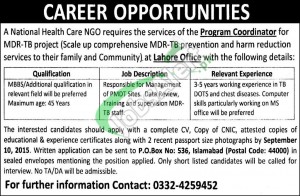 National Health Care NGO Jobs