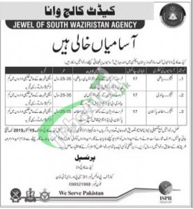 Cadet College Wana Jobs