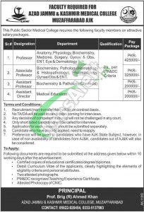 Jobs in AJK Medical College Muzaffarabad