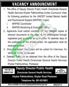 Directorate General Health Services KPK Jobs