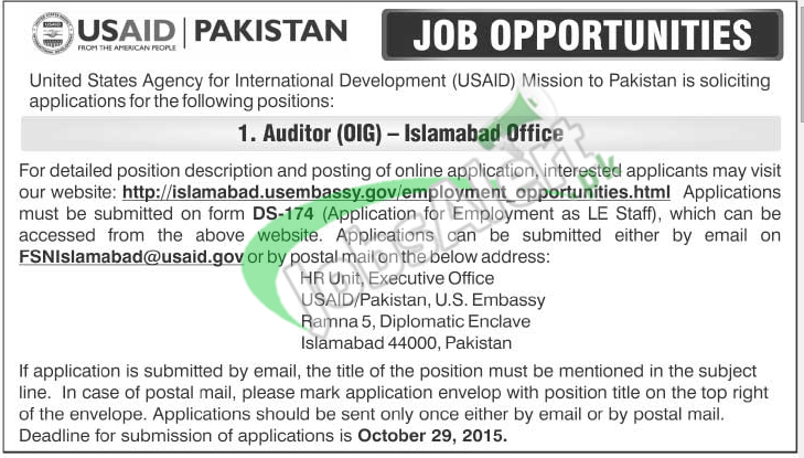 US Embassy Islamabad USAID Jobs