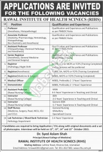 Rawal Institute of Health Sciences Jobs