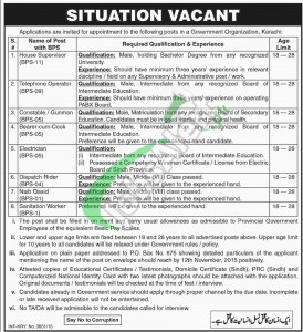 Govt of Sindh Jobs