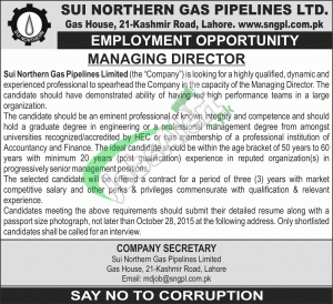 SNGPL Jobs
