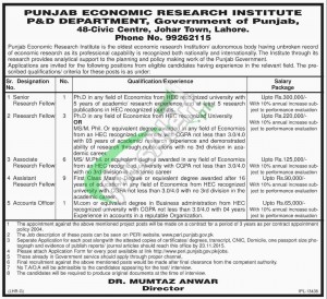 Punjab Economic Research Institute Jobs