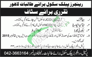 Rangers Public School Lahore Jobs