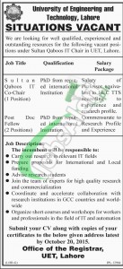 UET Lahore Jobs