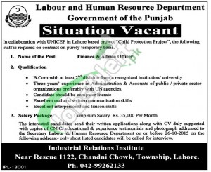 Labour & Human Resource Department Punjab Jobs