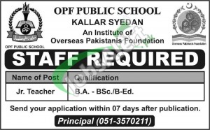 Latest Jobs in OPF School