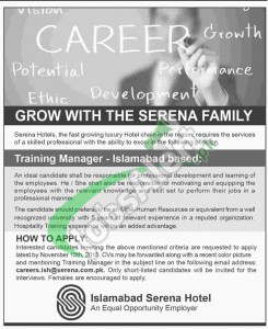 Islamabad Serena Hotel Jobs