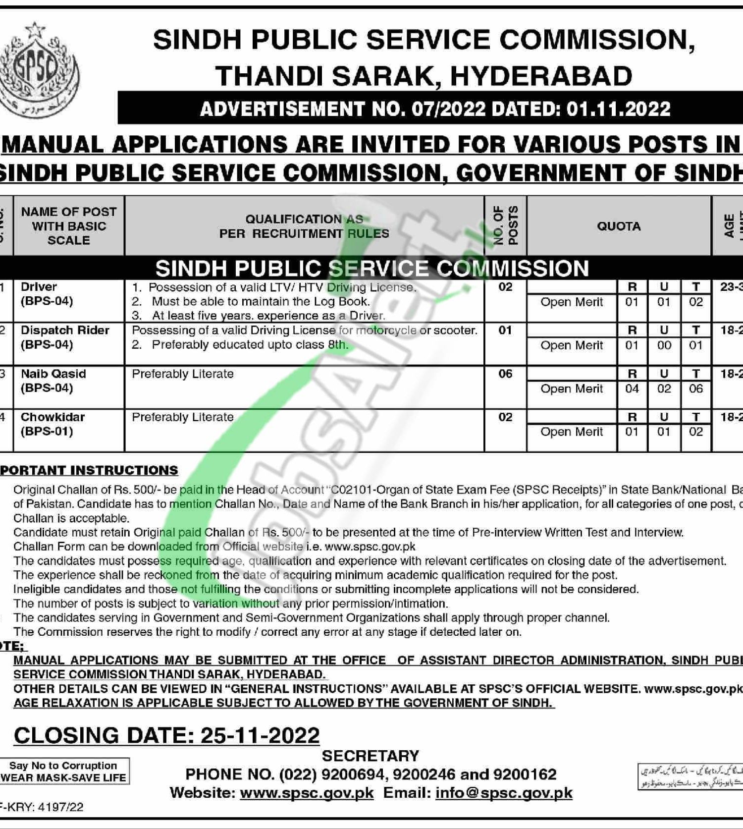 SPSC Jobs