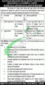 Punjab Employees Social Security Institution Jobs