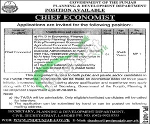 Planning & Development Department Punjab Jobs