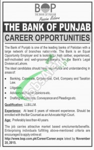 Bank of Punjab Jobs