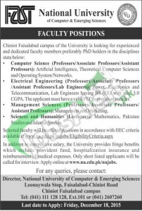 Faculty Jobs in Fast University Faisalabad