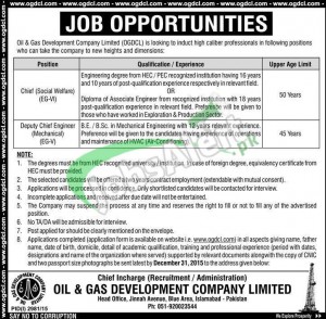 Oil and Gas Development Company limited Jobs