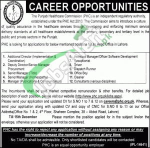 Punjab Healthcare Commission Jobs