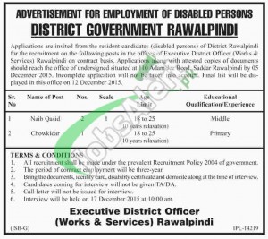 City District Government Rawalpindi Jobs