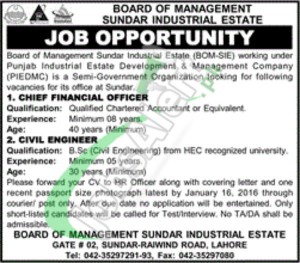 Career Opportunities in Sundar Industrial Estate 2016