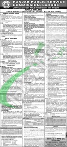 Recruitment Opportunities in Punjab Public Service Commission Lahore 2016