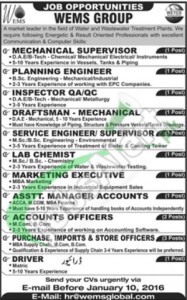 Career Opportunities in Water Engineering& Management Service Ltd