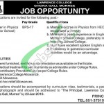 Lawrence College Murree Jobs