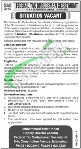 Federal Tax Ombudsman Secretariat Jobs