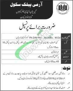 Army Public School Gujranwala Jobs