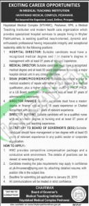 Vacant Situation in Hayatabad Medical Complex Peshawar 2016