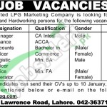 LPG Marketing Company Jobs 2016 for Manager, Accounts Officer and Logistic Officer