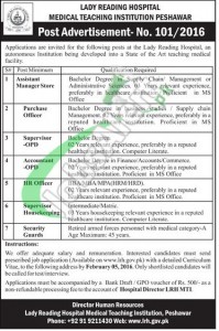 LRH Hospital Peshawar Jobs