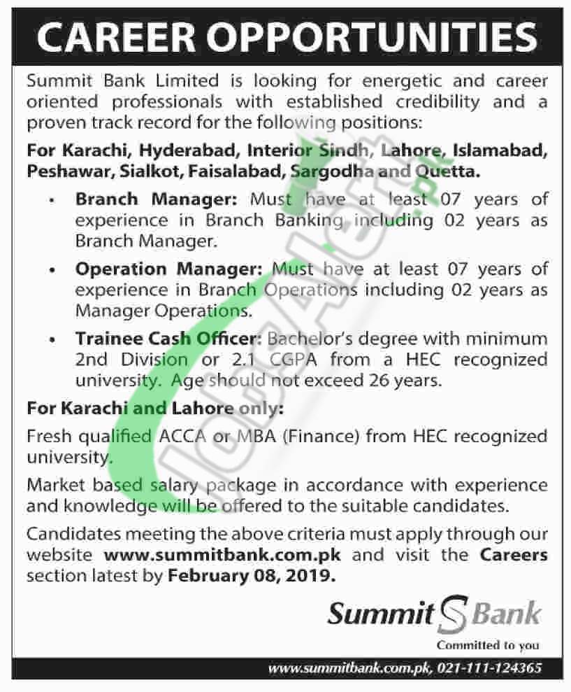 Summit Bank Jobs