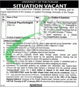 Punjab University Jobs