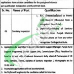 Punjab Rural Support Program Job for Sanitary Inspector 2016