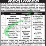 Career Opportunities in Dr AQ Khan School System for Teachers and Academic  Coordinator 2016