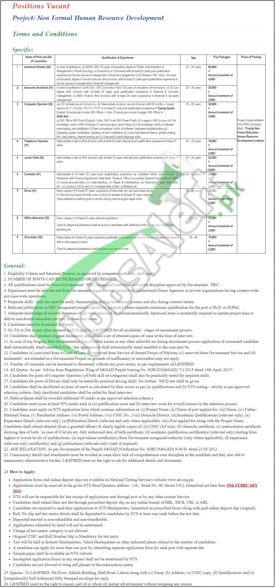Literacy and Non formal Basic Education Department Jobs