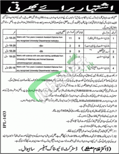 Punjab Livestock & Dairy Development Jobs 2016