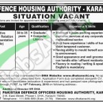 Situations Vacant in DHA Housing Authority Karachi 2016