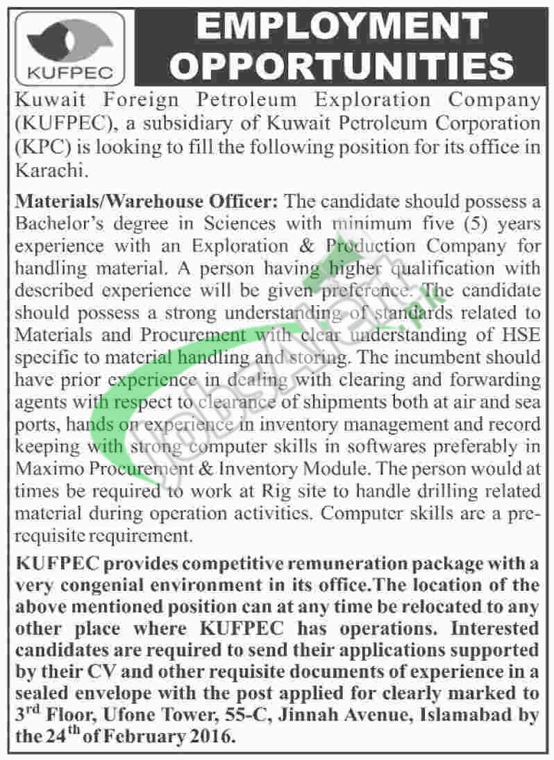 KUFPEC Pakistan Jobs