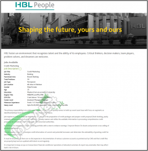 HBL Jobs