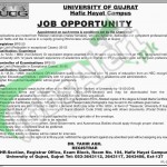 Situations Vacant in University of Gujrat 2016 Latest Advertisement