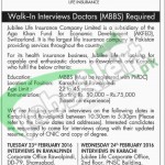 Situations Vacant in Jubilee Life Insurance February 2016 Fort Doctors in Karaci and Rawalpindi