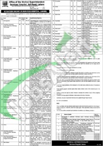 Recruitment Offers in Lahore Services Hospital 06 February 2016