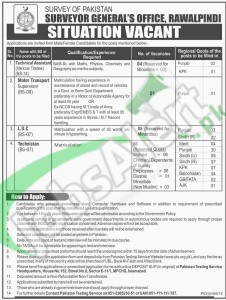 Situations Vacant in Survey of Pakistan February/March 2016 Application Form PTS www.pts.org.pk