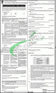 GC University Faisalabad Jobs