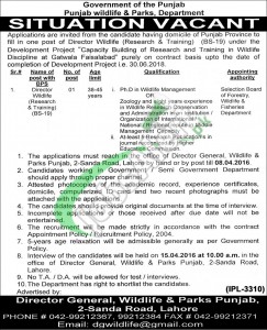 Punjab Wildlife & Parks Department Jobs
