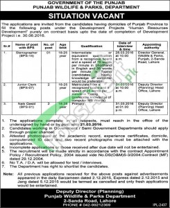 Punjab Wildlife & Parks Department Jobs